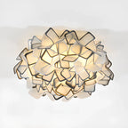 Plafonnier LED Art Déco géométrique en plastique blanc encastré