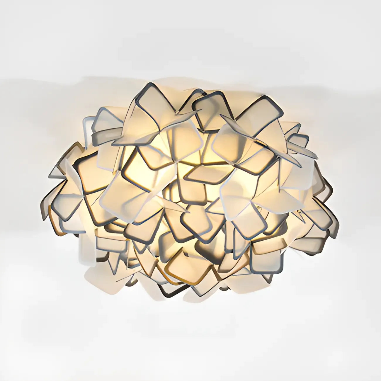 Plafonnier LED Art Déco géométrique en plastique blanc encastré