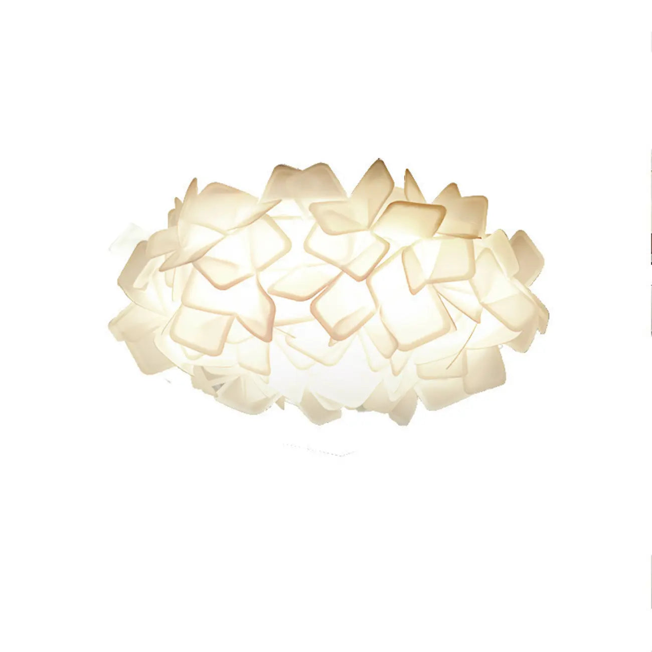 Plafonnier LED Art Déco géométrique en plastique blanc encastré