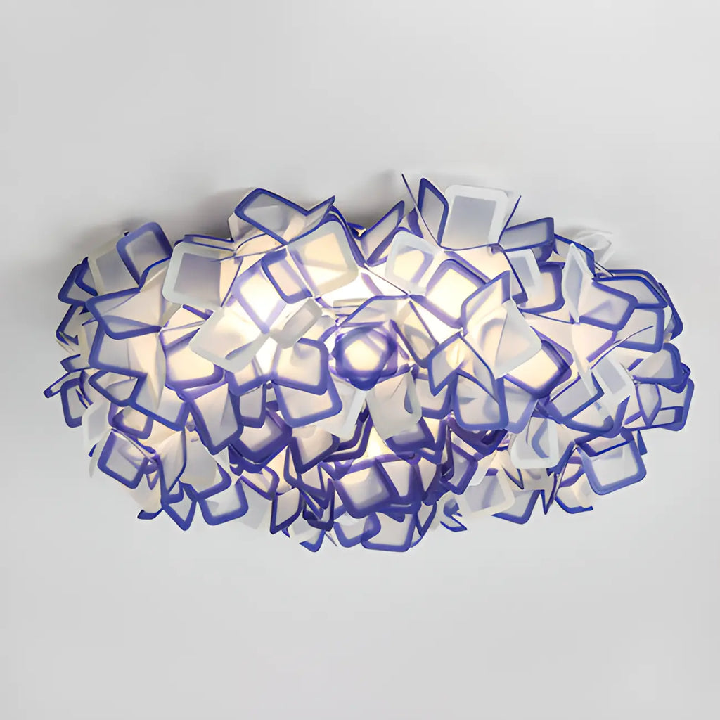 Plafonnier LED Art Déco géométrique en plastique blanc encastré
