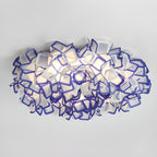 Plafonnier LED Art Déco géométrique en plastique blanc encastré