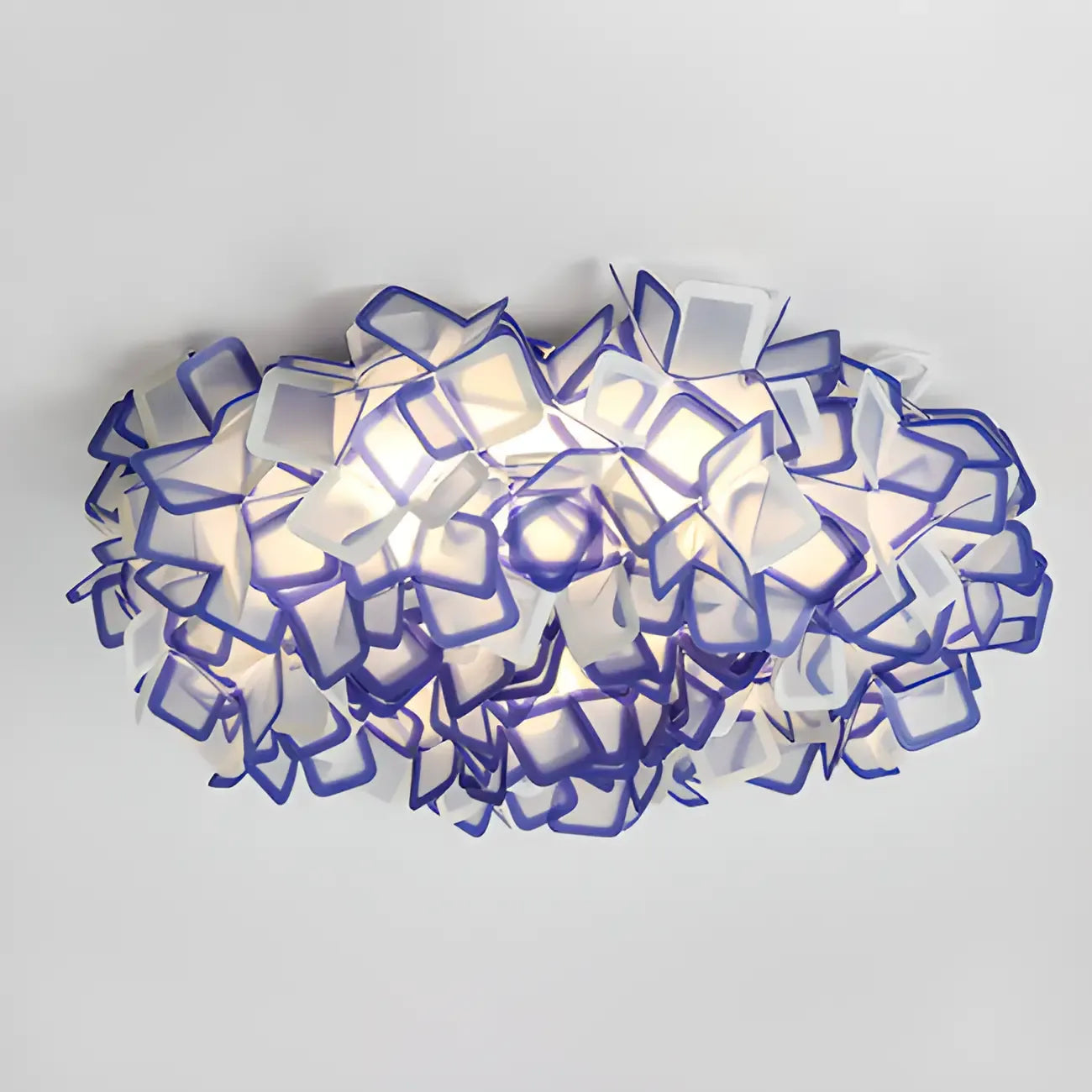 Plafonnier LED Art Déco géométrique en plastique blanc encastré