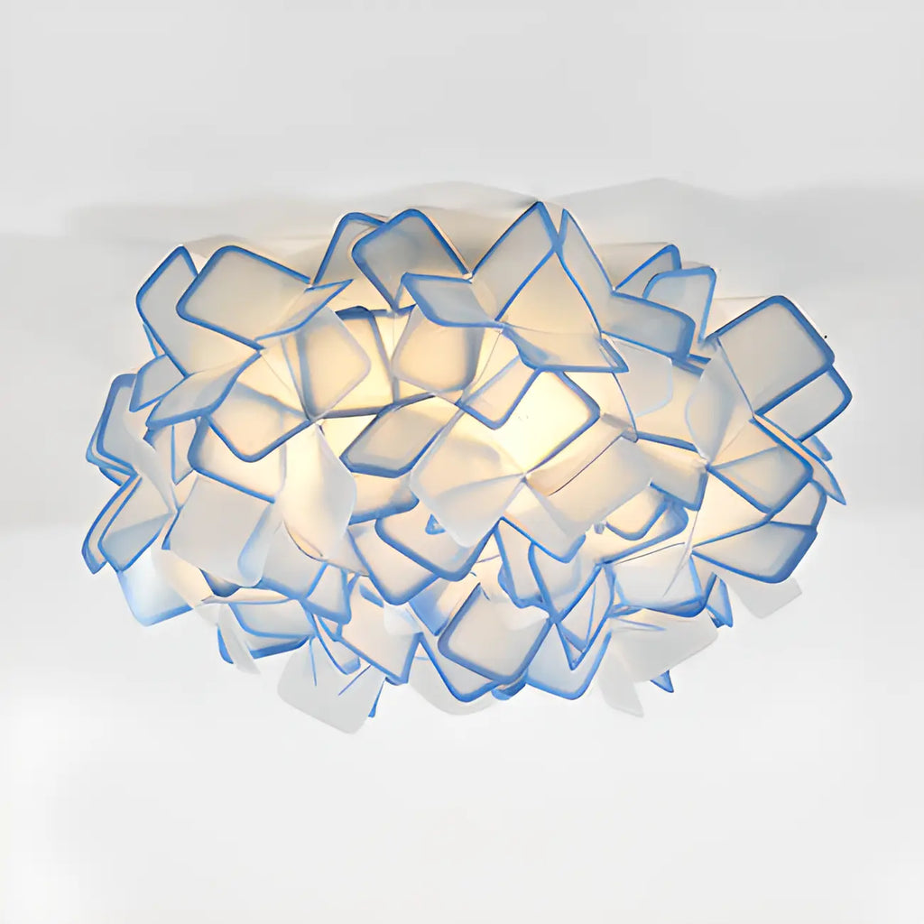 Plafonnier LED Art Déco géométrique en plastique blanc encastré