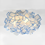 Plafonnier LED Art Déco géométrique en plastique blanc encastré
