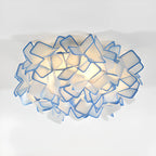 Plafonnier LED Art Déco géométrique en plastique blanc encastré