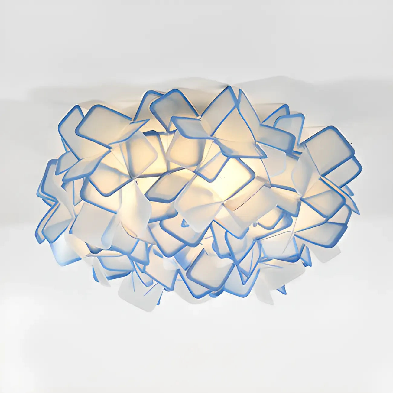 Plafonnier LED Art Déco géométrique en plastique blanc encastré
