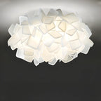 Plafonnier LED Art Déco géométrique en plastique blanc encastré