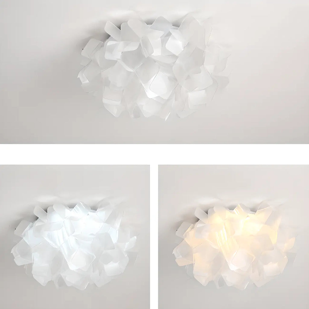 Plafonnier LED Art Déco géométrique en plastique blanc encastré