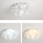 Plafonnier LED Art Déco géométrique en plastique blanc encastré