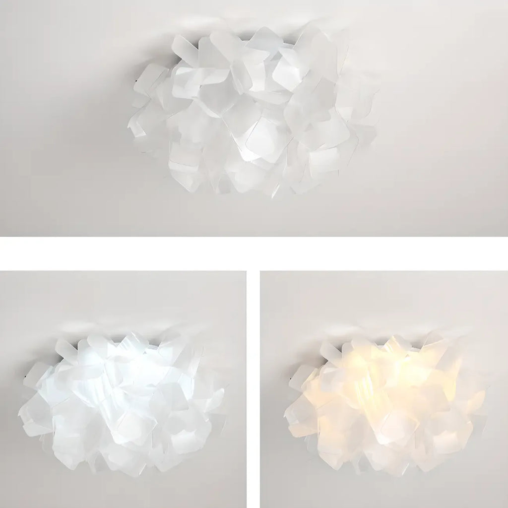 Plafonnier LED Art Déco géométrique en plastique blanc encastré