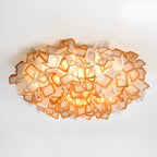 Plafonnier LED Art Déco géométrique en plastique blanc encastré