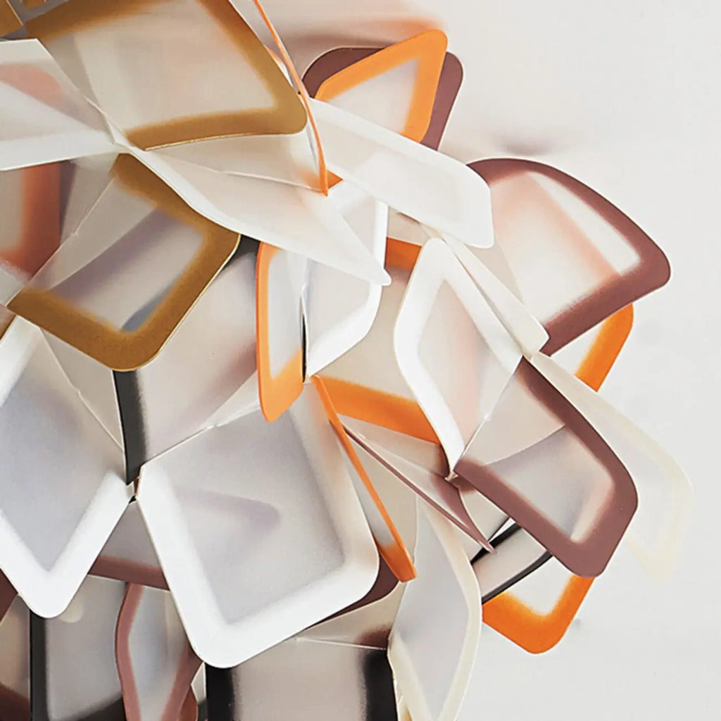 Plafonnier LED Art Déco géométrique en plastique blanc encastré
