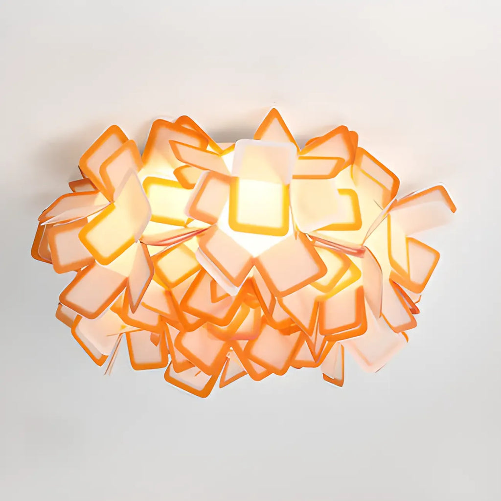 Plafonnier LED Art Déco géométrique en plastique blanc encastré