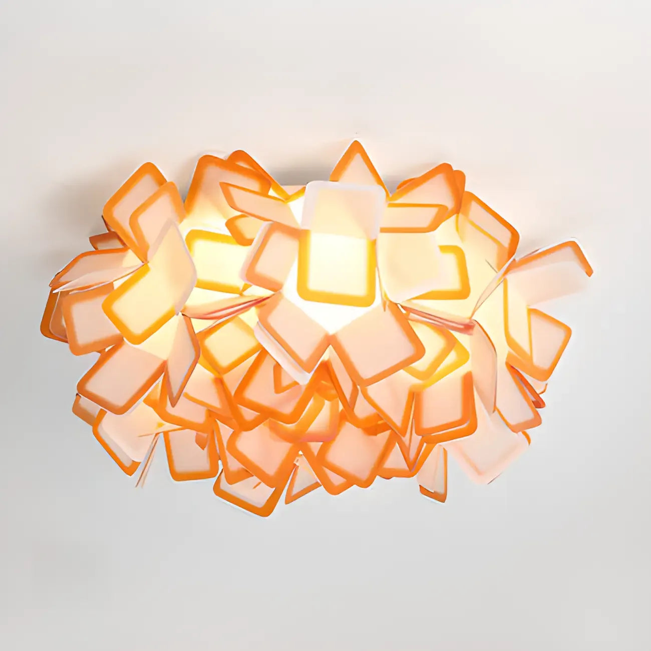 Plafonnier LED Art Déco géométrique en plastique blanc encastré