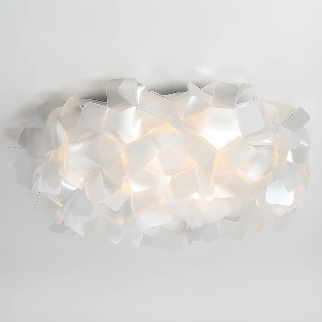 Plafonnier LED Art Déco géométrique en plastique blanc encastré