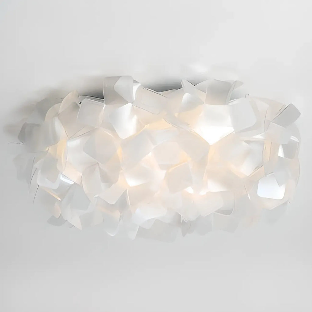 Plafonnier LED Art Déco géométrique en plastique blanc encastré