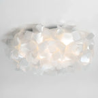 Plafonnier LED Art Déco géométrique en plastique blanc encastré