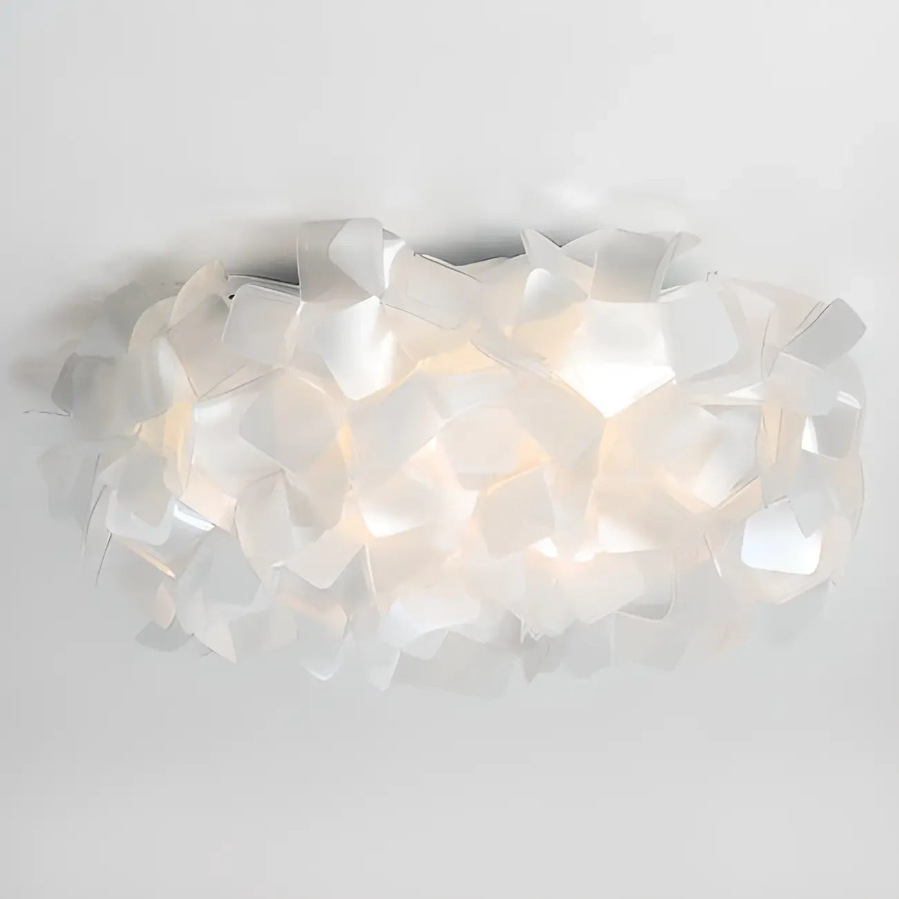 Plafonnier LED Art Déco géométrique en plastique blanc encastré