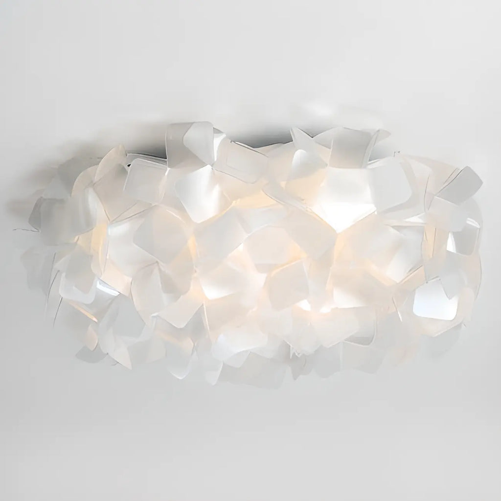 Plafonnier LED Art Déco géométrique en plastique blanc encastré