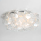 Plafonnier LED Art Déco géométrique en plastique blanc encastré