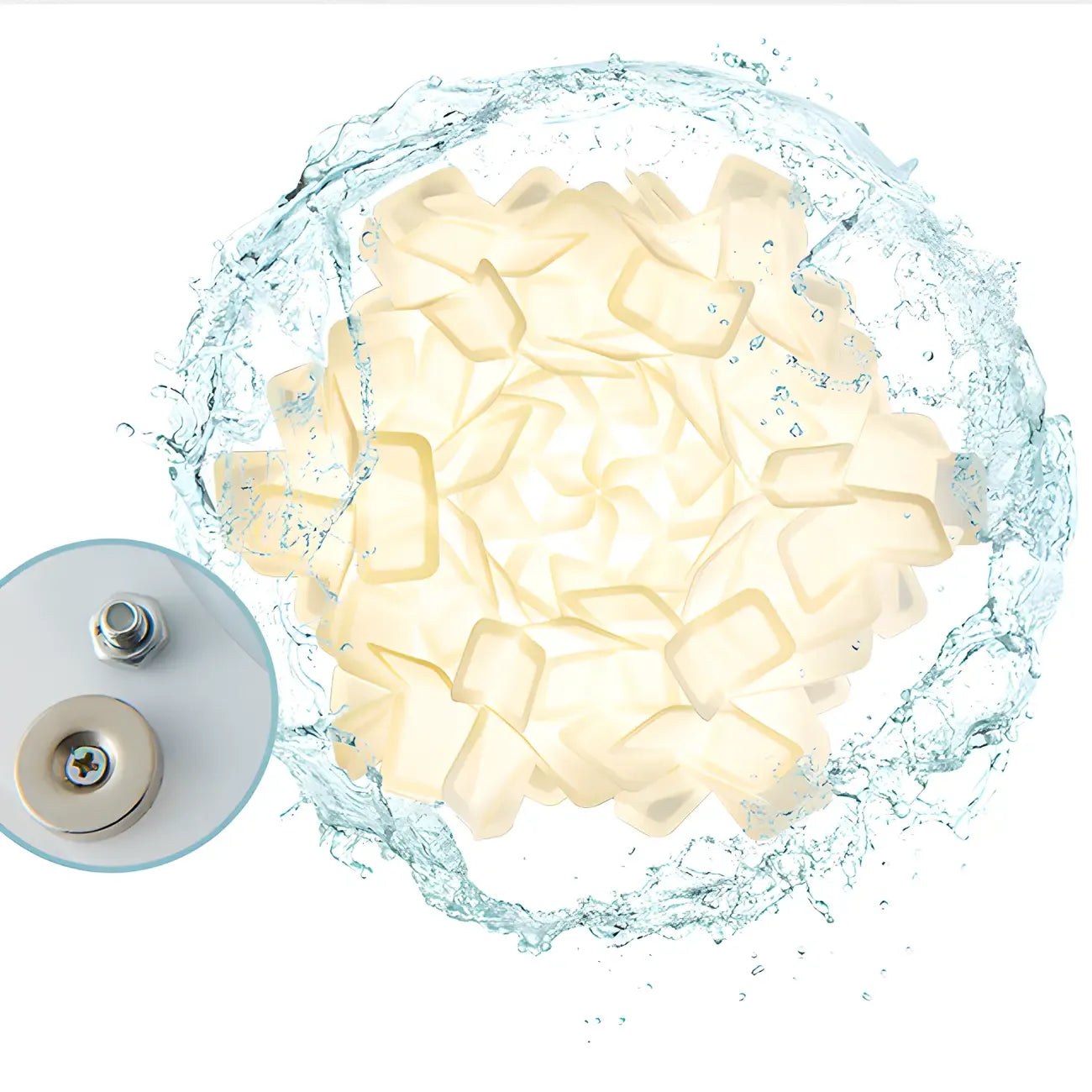 Plafonnier LED Art Déco géométrique en plastique blanc encastré