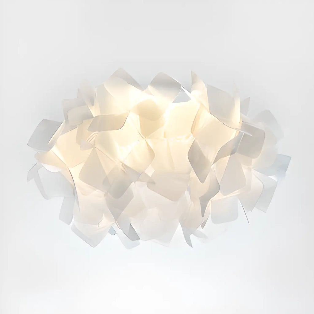 Plafonnier LED Art Déco géométrique en plastique blanc encastré