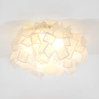 Plafonnier LED Art Déco géométrique en plastique blanc encastré