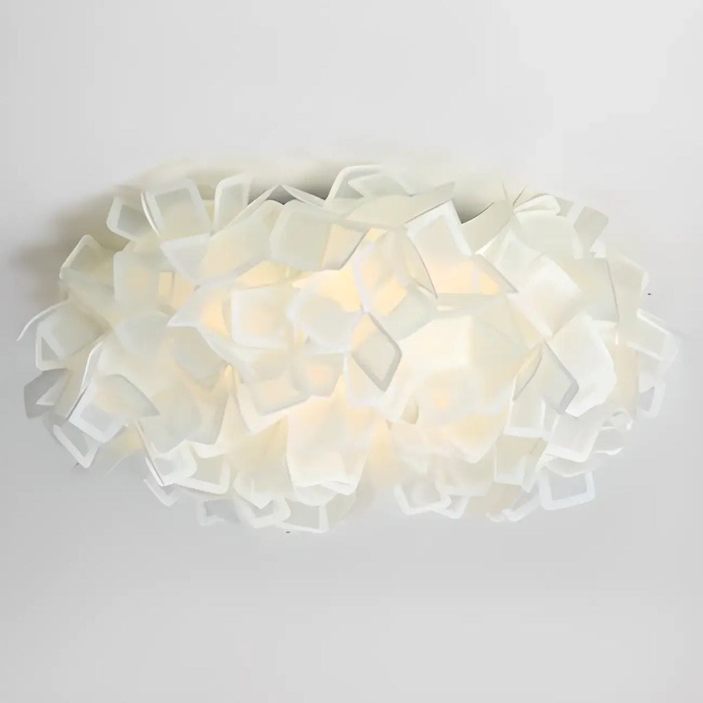 Plafonnier LED Art Déco géométrique en plastique blanc encastré