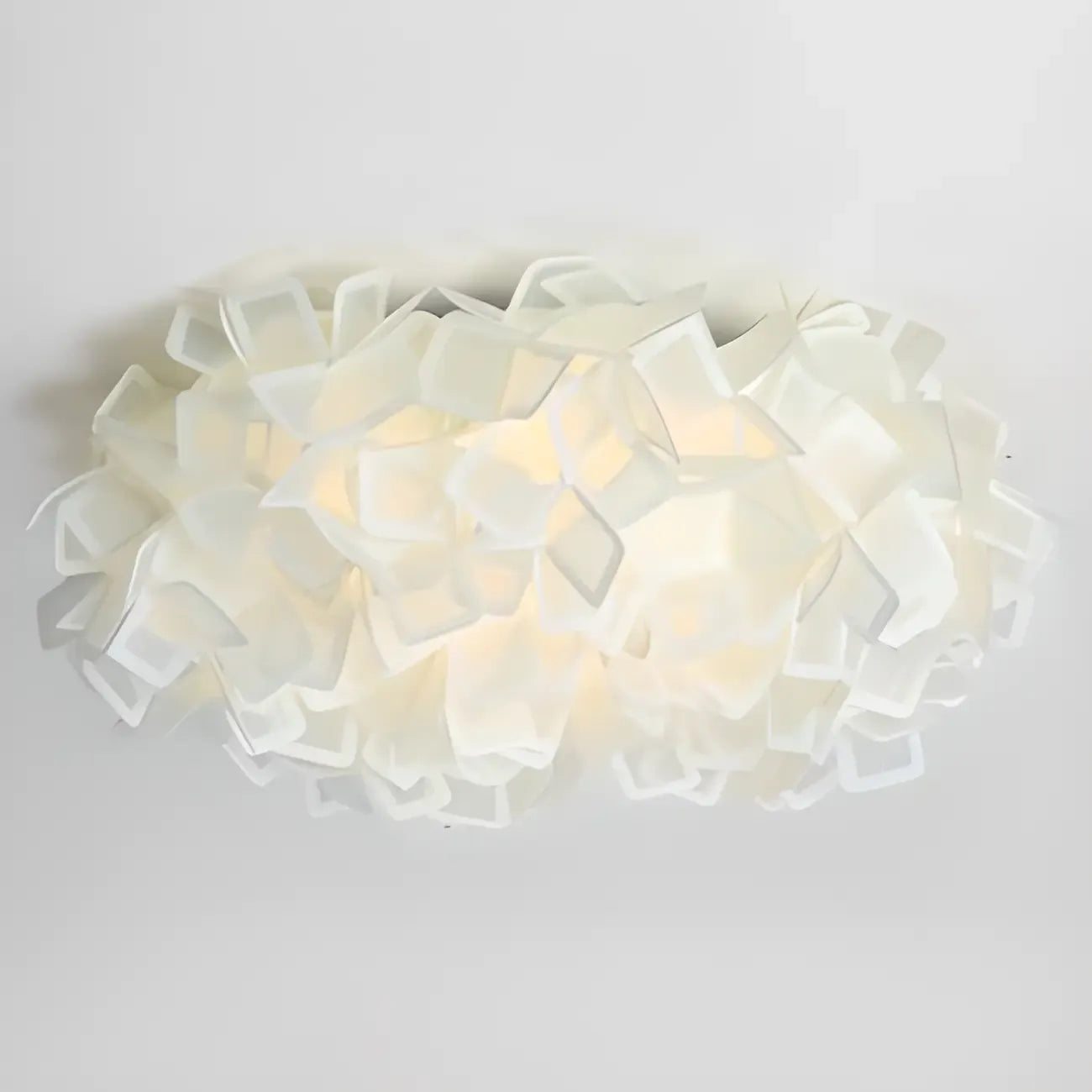 Plafonnier LED Art Déco géométrique en plastique blanc encastré