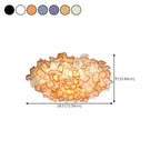 Plafonnier LED Art Déco géométrique en plastique blanc encastré
