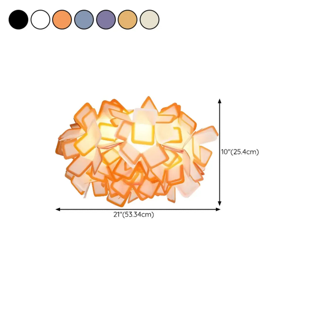 Plafonnier LED Art Déco géométrique en plastique blanc encastré