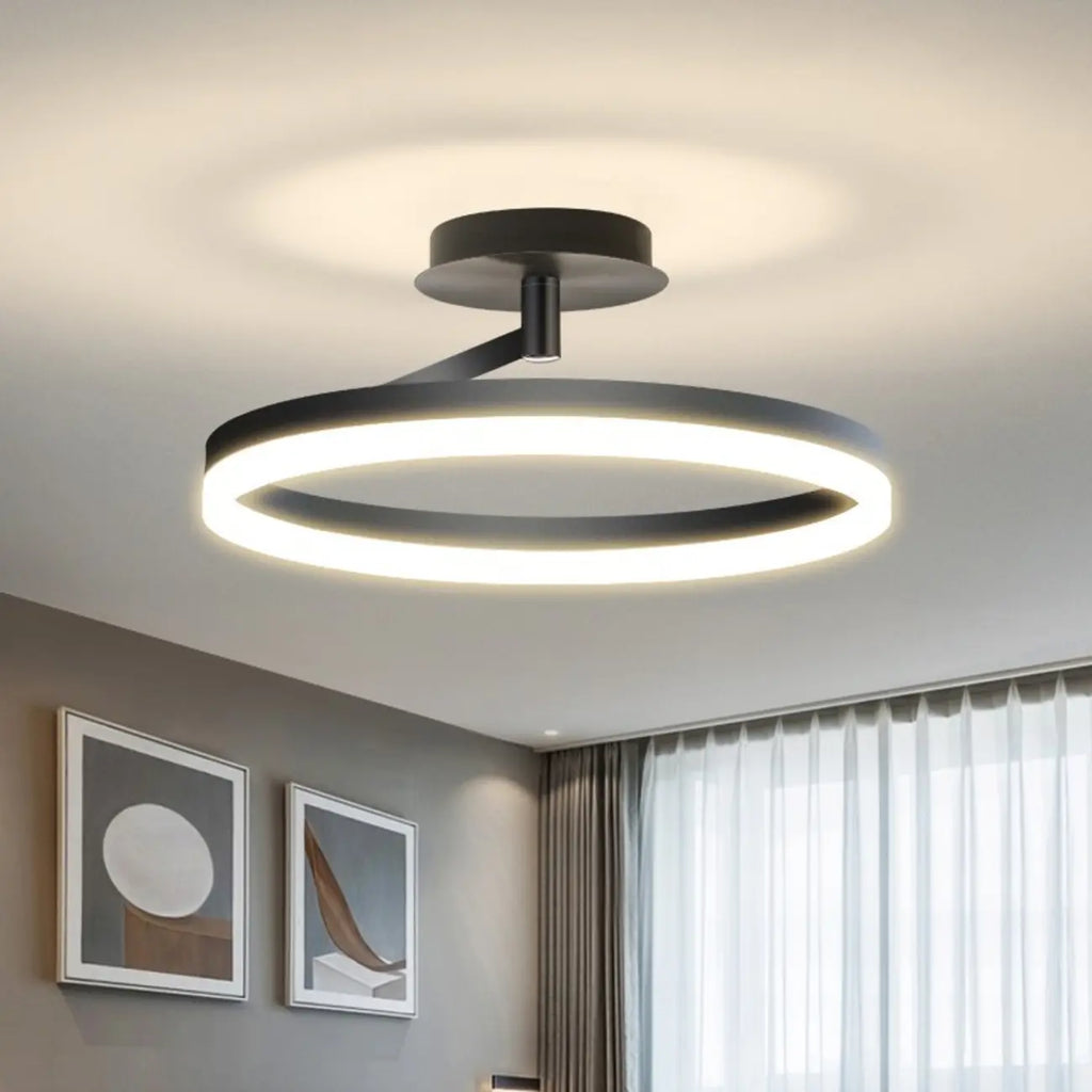 Plafonnier semi-encastré circulaire à LED dimmable pour chambre