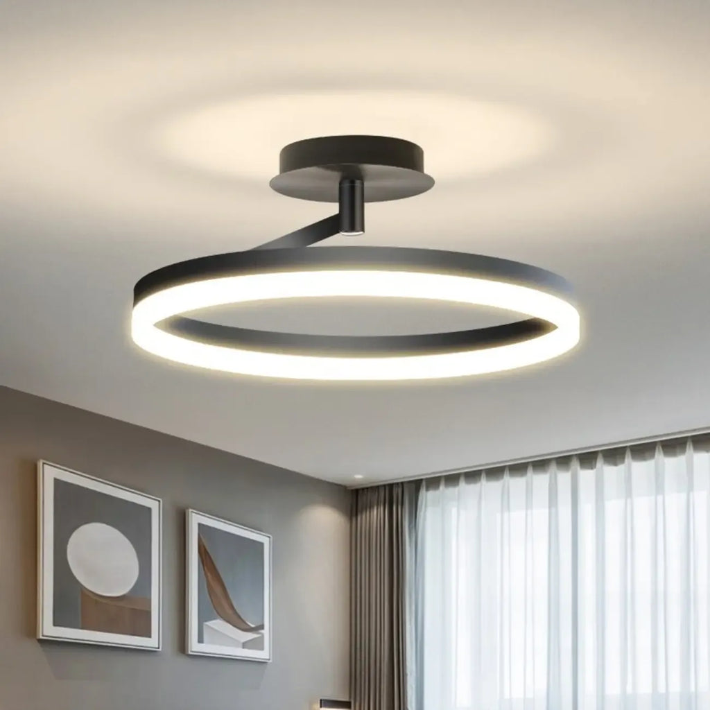 Plafonnier semi-encastré circulaire à LED dimmable pour chambre