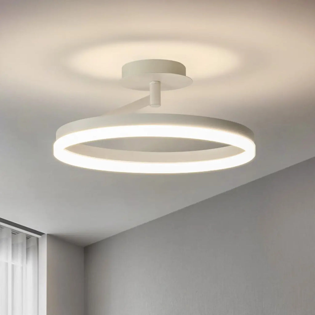 Plafonnier semi-encastré circulaire à LED dimmable pour chambre