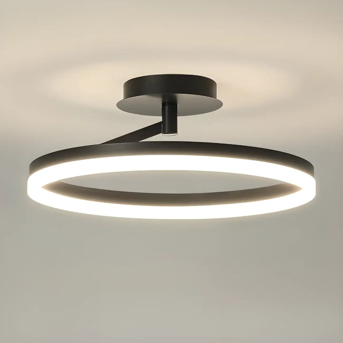 Plafonnier semi-encastré circulaire à LED dimmable pour chambre
