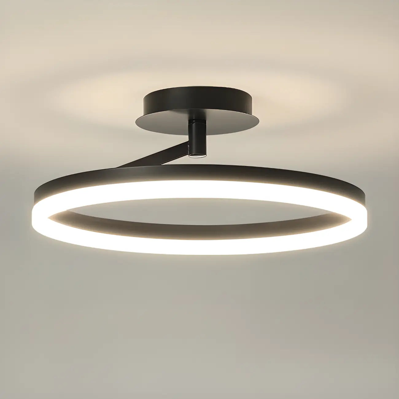 Plafonnier semi-encastré circulaire à LED dimmable pour chambre