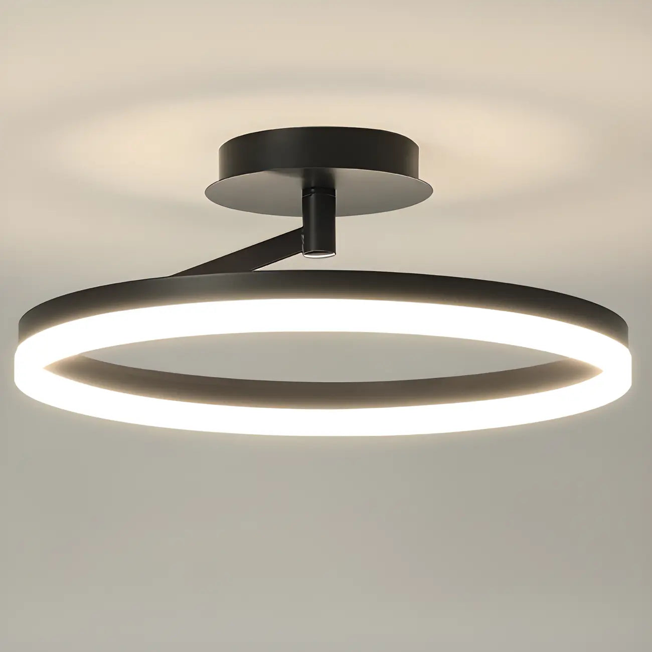 Plafonnier semi-encastré circulaire à LED dimmable pour chambre