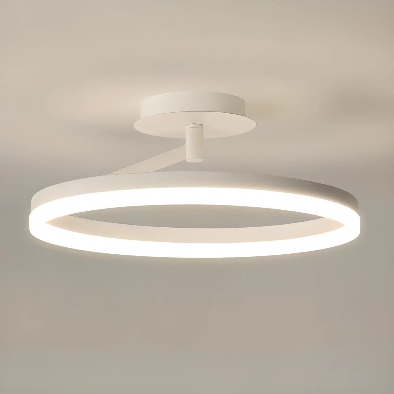 Plafonnier semi-encastré circulaire à LED dimmable pour chambre