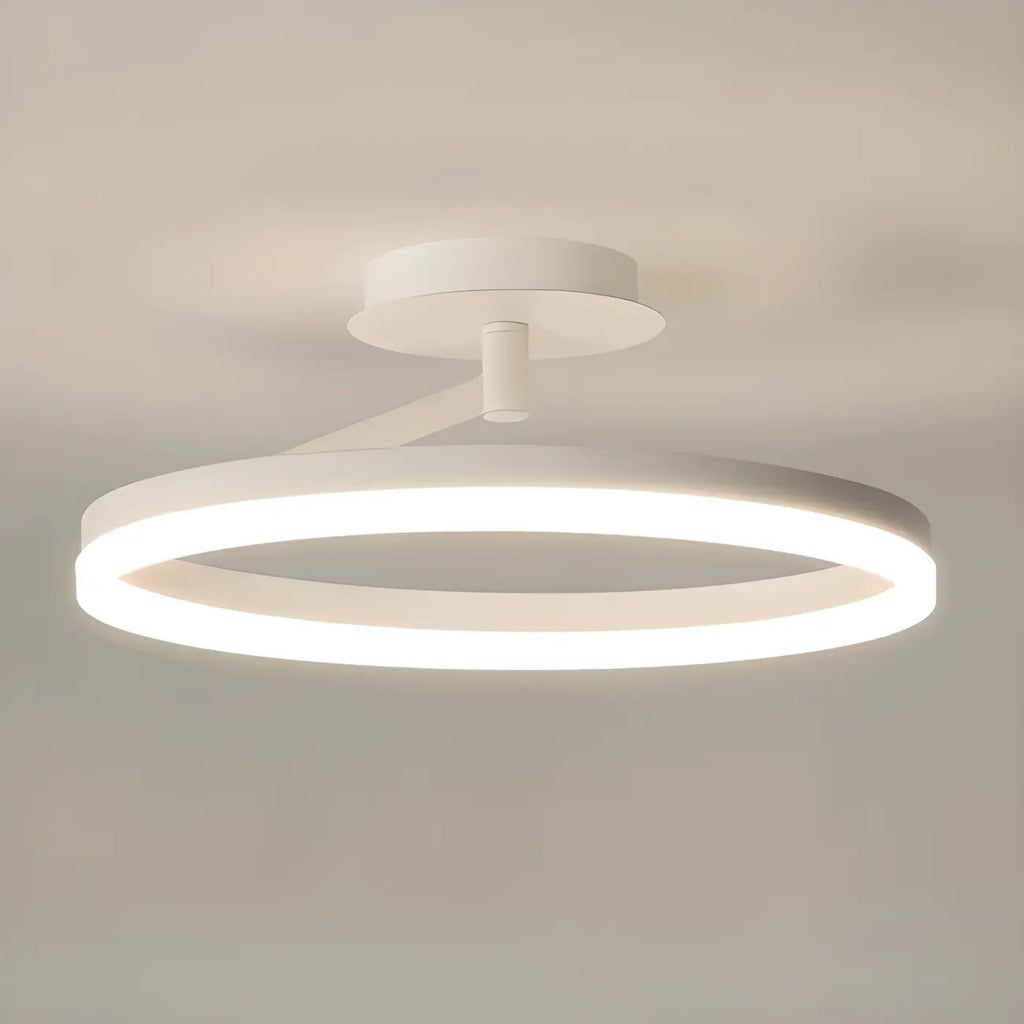 Plafonnier semi-encastré circulaire à LED dimmable pour chambre