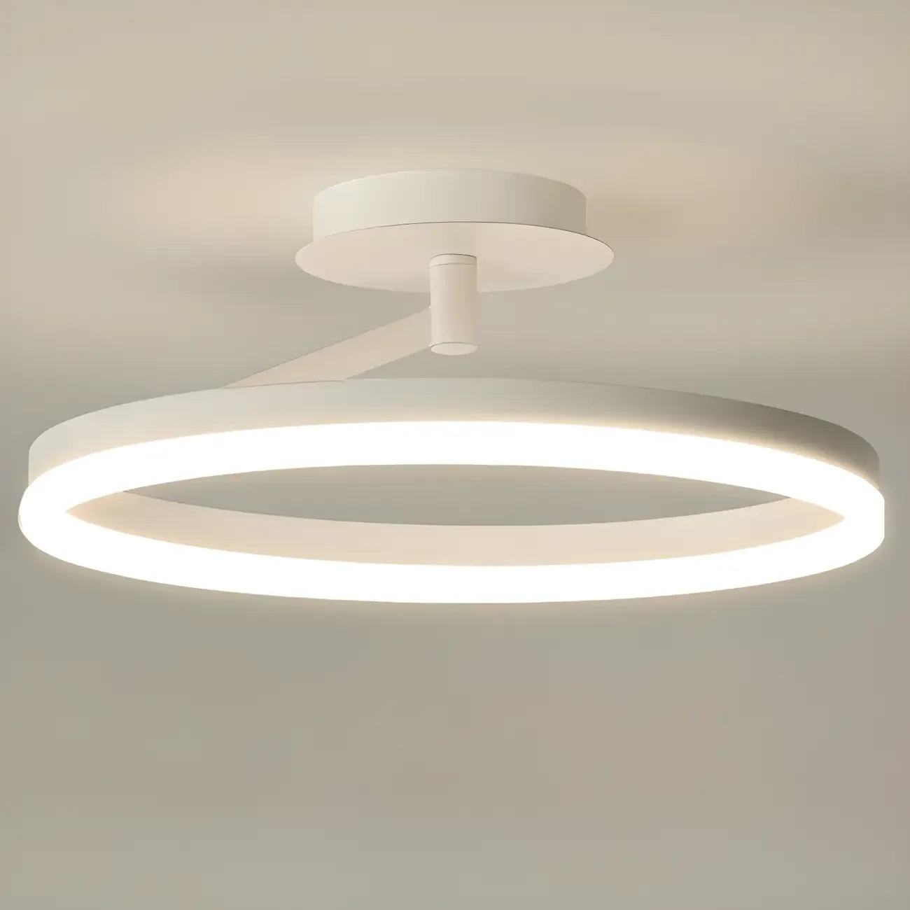 Plafonnier semi-encastré circulaire à LED dimmable pour chambre