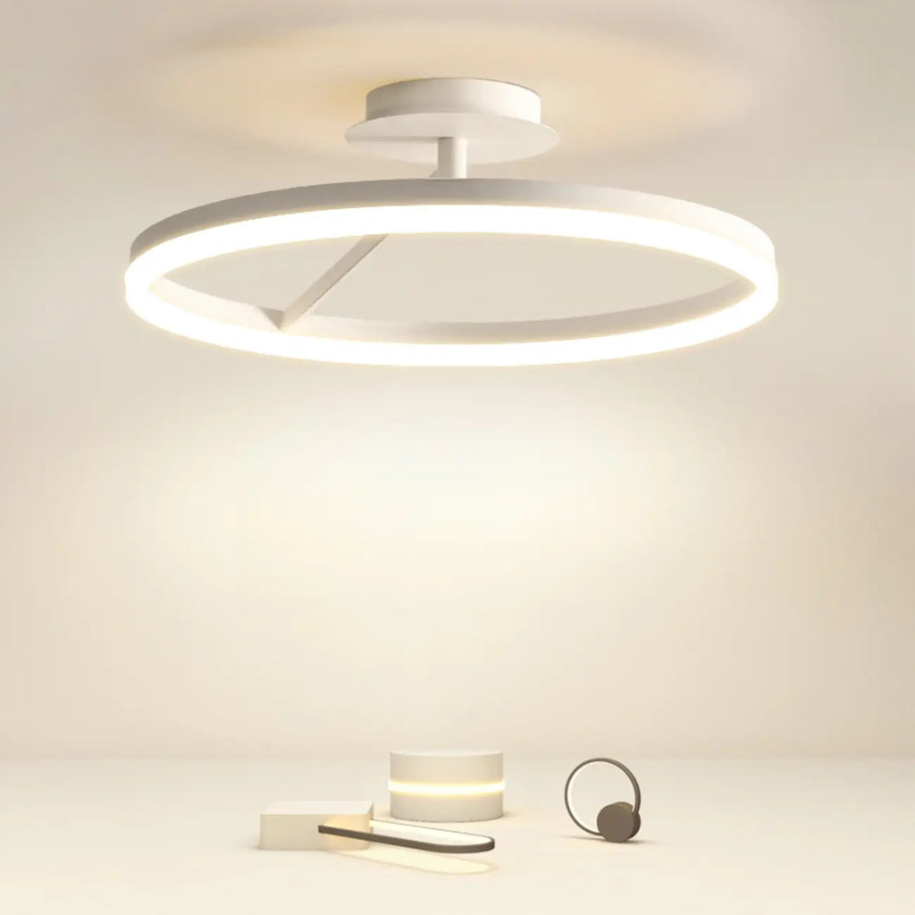 Plafonnier semi-encastré circulaire à LED dimmable pour chambre