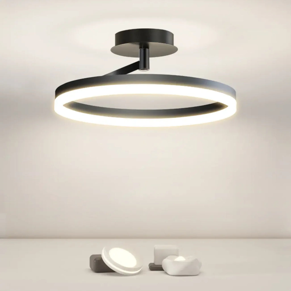 Plafonnier semi-encastré circulaire à LED dimmable pour chambre