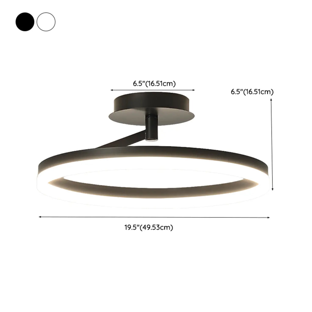 Plafonnier semi-encastré circulaire à LED dimmable pour chambre