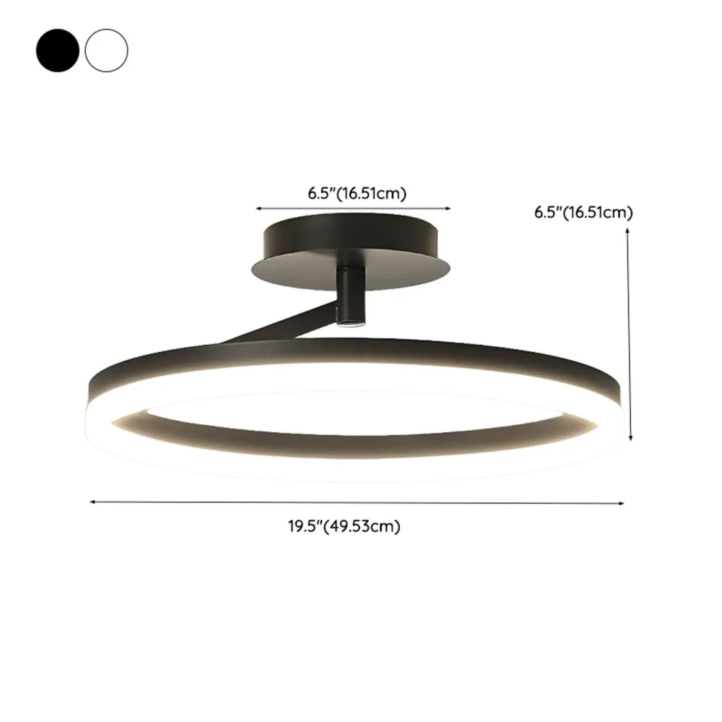 Plafonnier semi-encastré circulaire à LED dimmable pour chambre