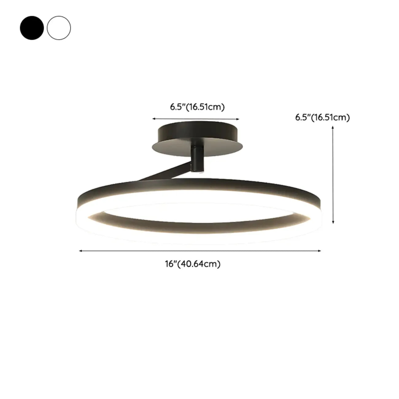 Plafonnier semi-encastré circulaire à LED dimmable pour chambre