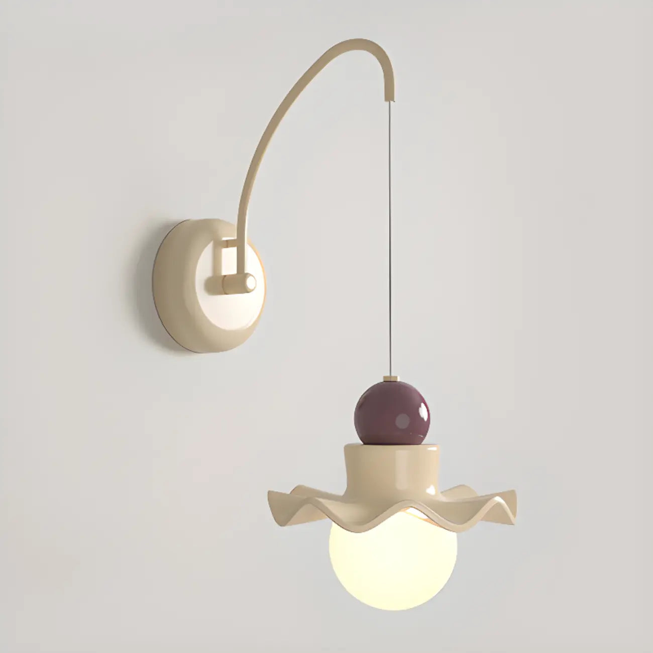 Applique murale moderne avec abat-jour en résine blanche pour lampe de chevet