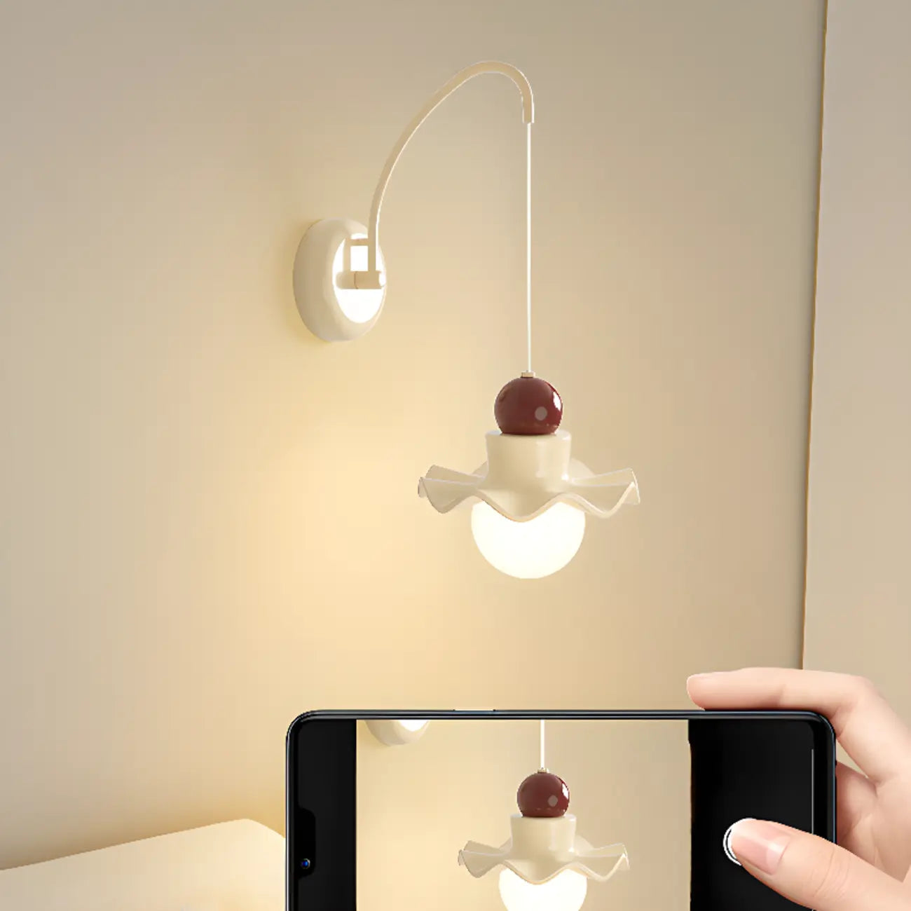 Applique murale moderne avec abat-jour en résine blanche pour lampe de chevet