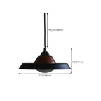 Suspension miniature noire contemporaine avec fer et bois