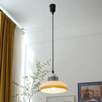 Suspension de cuisine vintage ronde en verre beige