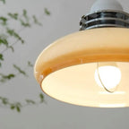 Suspension de cuisine vintage ronde en verre beige